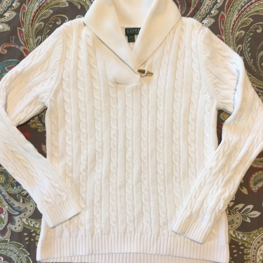 Lauren small cable knit cotton sweater
